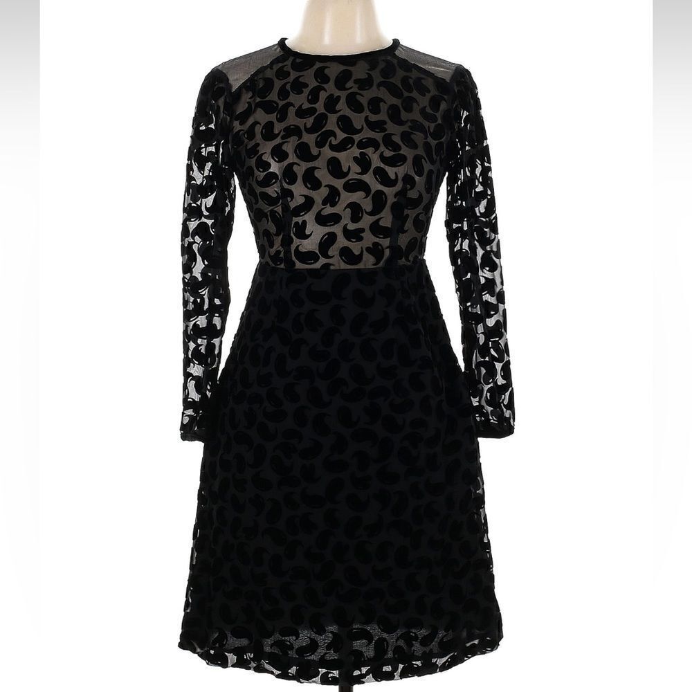 Sonia Rykiel Textured Dress With Tie Back Nwt, New, Sheer Print,Mesh